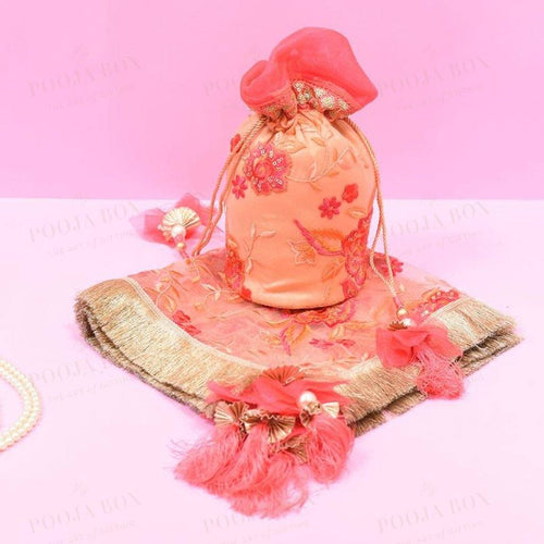 Magnificent Magnolia Potli & Thali Cover Set Karwa Chauth