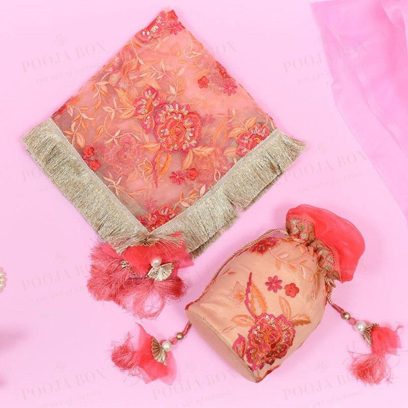 Magnificent Magnolia Potli & Thali Cover Set