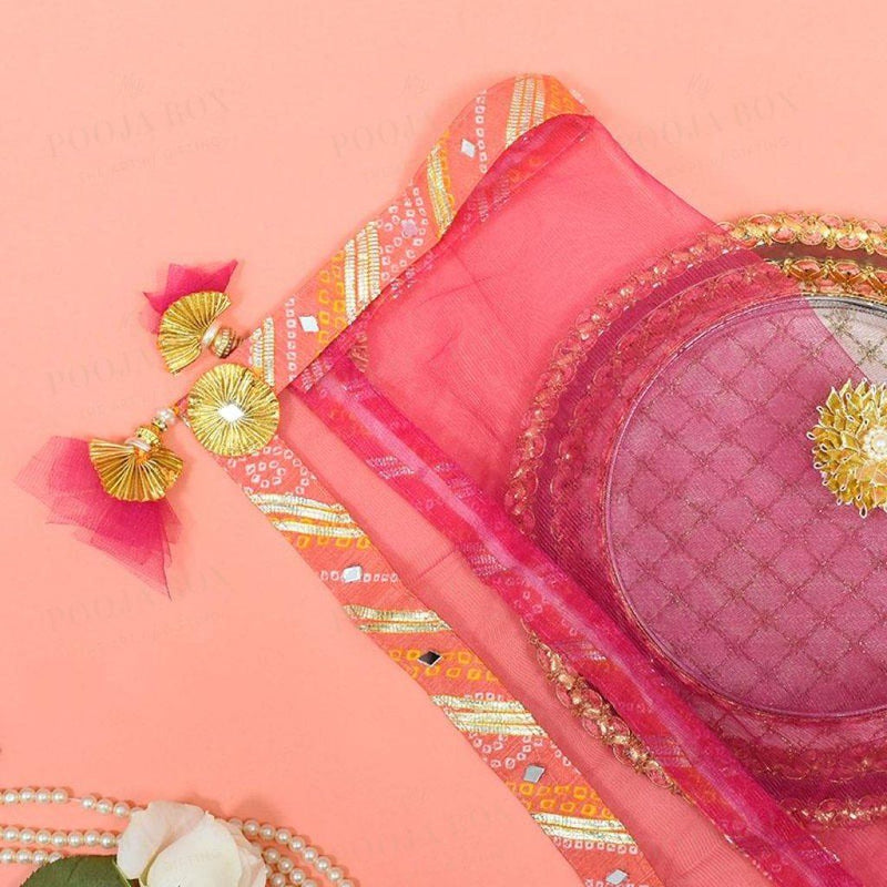Pastel Rani Jaipuri Thali Cover