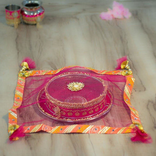 Pastel Rani Jaipuri Thali Cover Pink