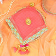 Pretty Peach Thali Cover Karwa Chauth