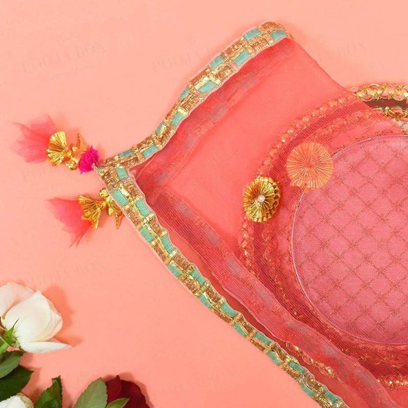 Pretty Peach Thali Cover