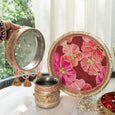 Floral Radiance Pink Karwa Chauth Thali Set