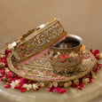 Shehnaaz Embellished Pink Karwa Chauth Thali Set