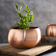 Handcrafted Round Copper Vases Set of 2