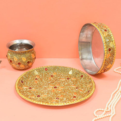 Embellished Karwa Chauth Thali Set