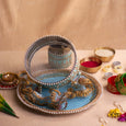 Hydragenea Blue Karwa Chauth Thali Set