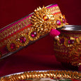 Golden Floral Karwa Chauth Thali Set