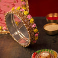 Daffodil Pink & Yellow Karwa Chauth Thali Set
