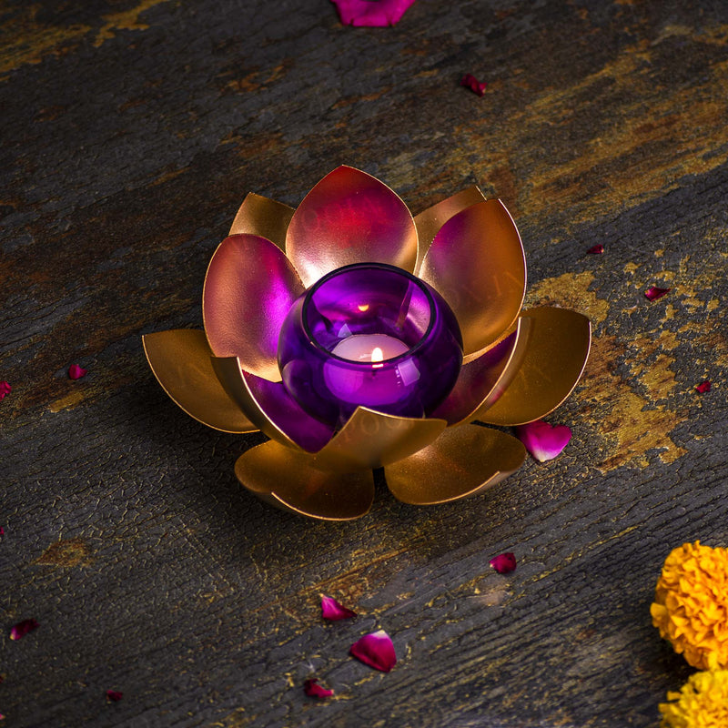 Handcrafted Lotus T-Light Candle Holder