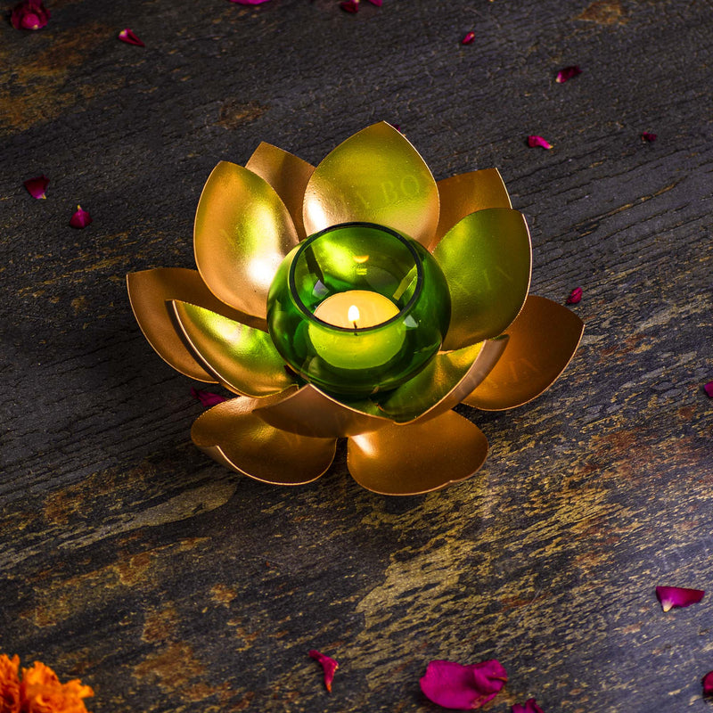 Handcrafted Lotus T-Light Candle Holder
