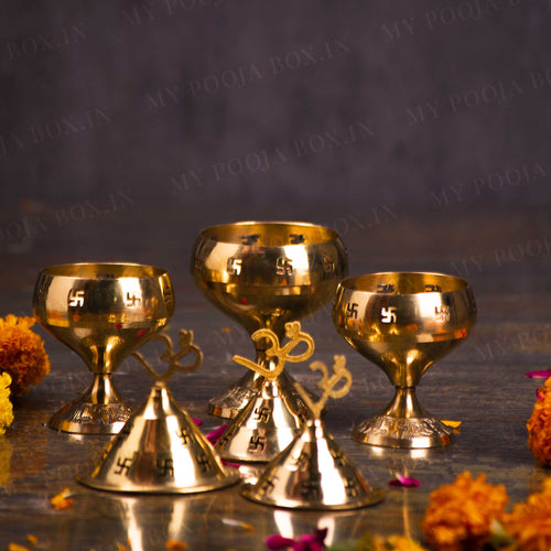 Divine Brass Akhand Jyoti Diya with Swastik Design