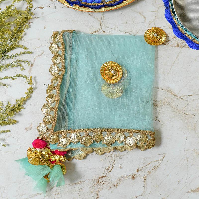 Turquoise Blue Thali Cover