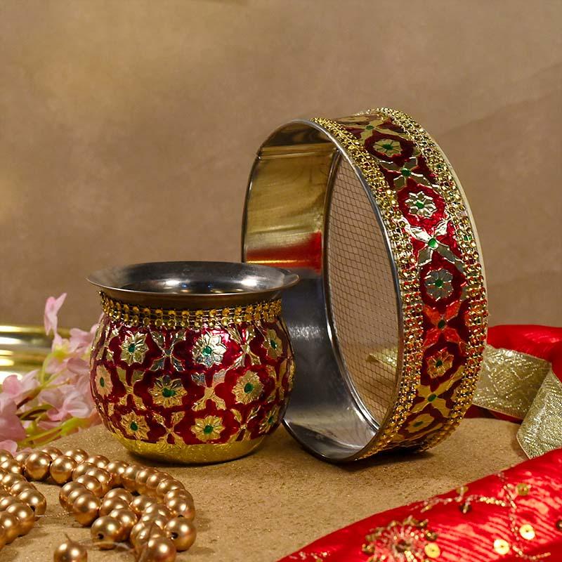 Handmade Decorative Chalni/ Lota