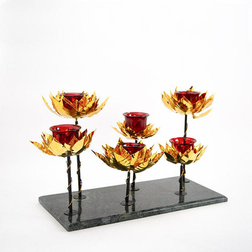 Decorative Lotus Candle Holder Set
