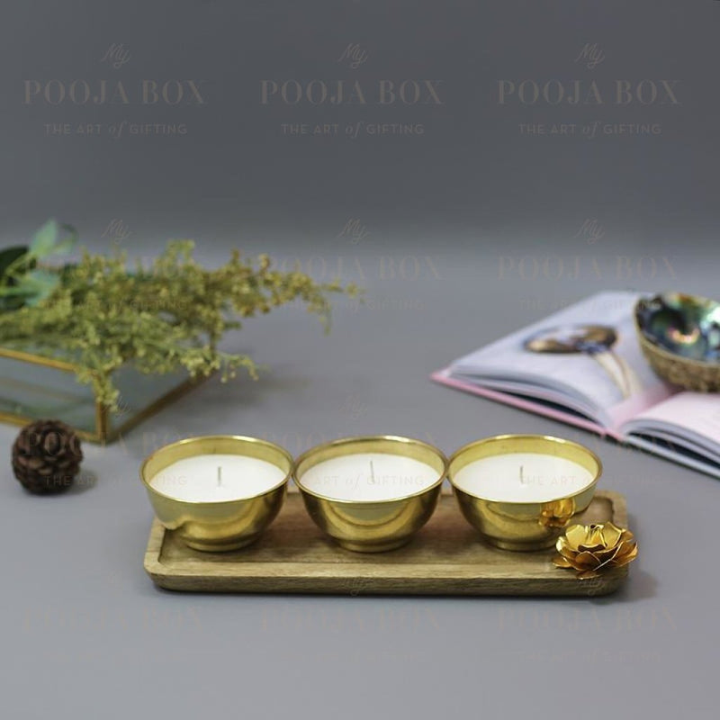 Exquisite Brass Scented Candle Platter