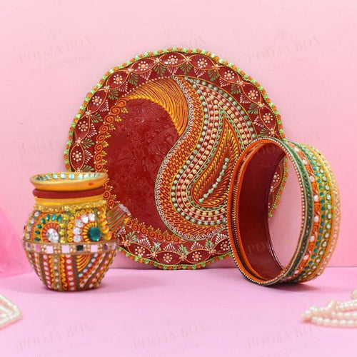 Exquisite Handcrafted Karwa Chauth Thali Set