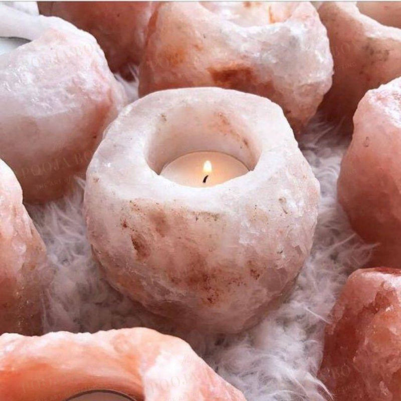 Himalayan Pink Salt Crafted Round T-light Lamp