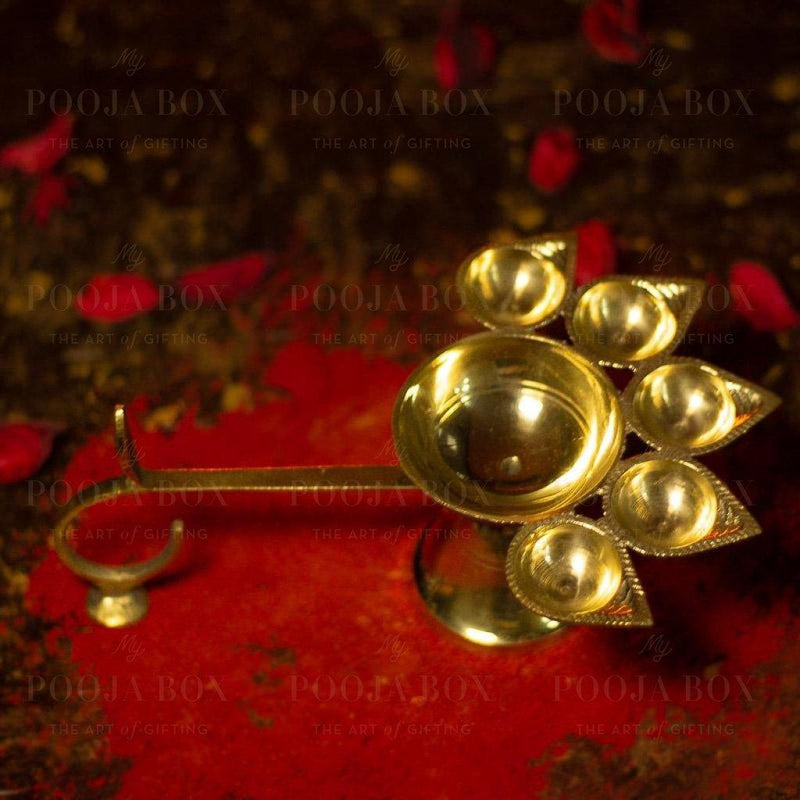 Panch Aarti Diya (Brass)