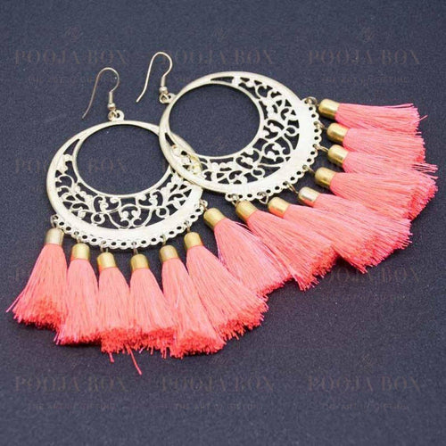Buy MS Fashion India Muskan Fancy Glass Pearl Stone Red Thread Earrings  Online at Best Price | Distacart